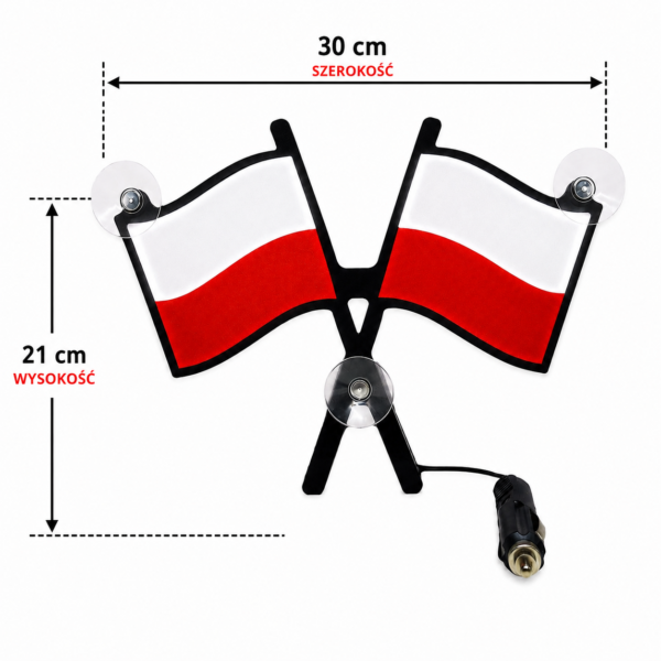Flaga LED do ciężarówki 24V lub 12V Polska Szwecja Tablica podświetlana LED