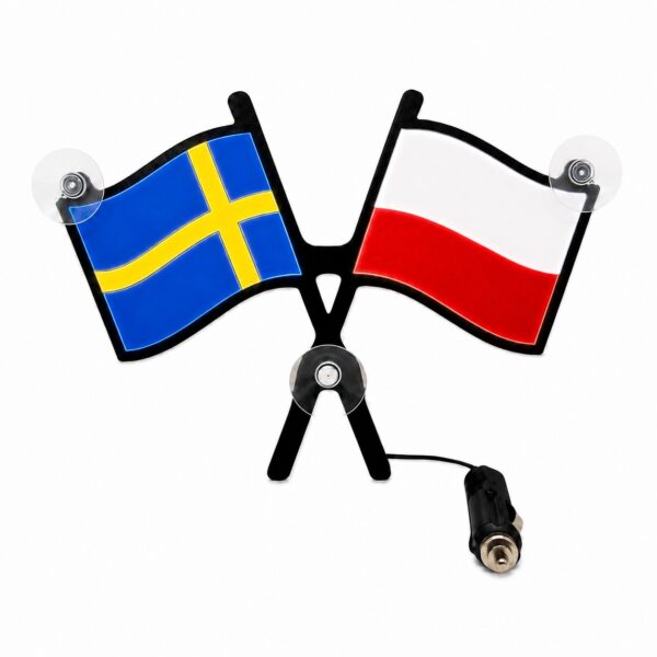 Flaga LED do ciężarówki 24V lub 12V Polska Szwecja Tablica podświetlana LED