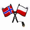 Flaga LED do ciężarówki 24V lub 12V Polska Norwegia Tablica podświetlana LED