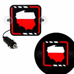 Tabliczka LED narożnikowa 24V lub 12V TIR/BUS do ciężarówki Tablica podświetlana FLAGA POLSKI