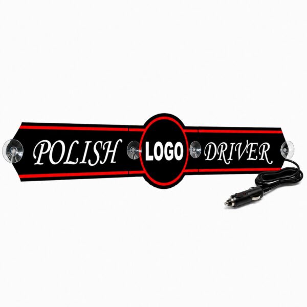 Tablica LED do ciężarówki na szybę Podświetlana TIR BUS 24V LUB 12V POLISH DRIVER