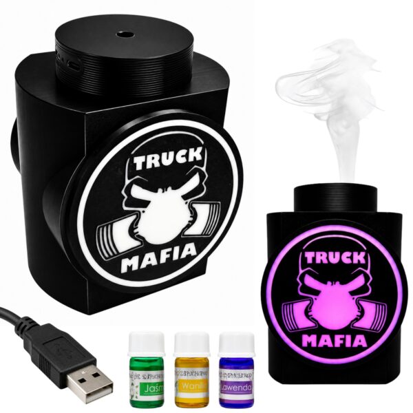 Dyfuzor zapachowy do ciężarówki USB LED ZESTAW Olejek GRATIS TIR/BUS TRUCK MAFIA