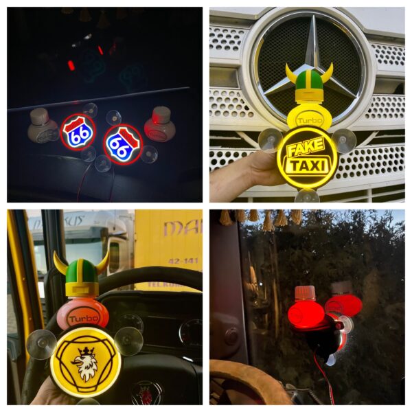 Uchwyt Podstawka pod zapach POPPY TURBO PODŚWIETLANY LED do ciężarówki TIR/BUS KING OF THE ROAD