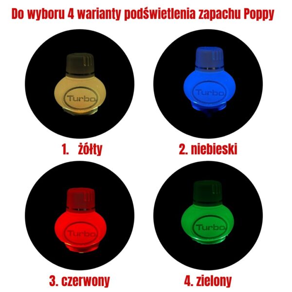 Uchwyt Podstawka pod zapach POPPY TURBO PODŚWIETLANY LED do ciężarówki TIR/BUS KING OF THE ROAD